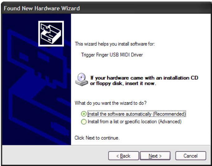 M-AUDIO TRIGGERFINGER - Installation du pilote multicontact pour Windows - 3