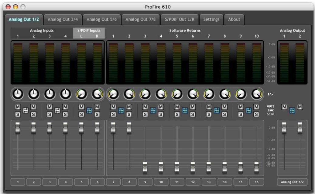 M-AUDIO PF610 - Onglets Mixeur - 1