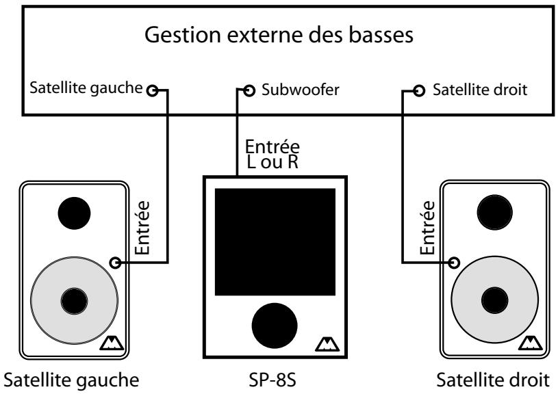 M-AUDIO SP-8B - Utilisation du SP-8S sans la gestion stéréo des basses - 1