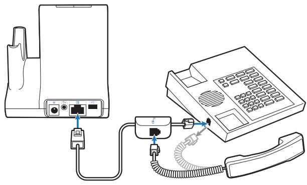 PLANTRONICS SAVI OFFICE WO350 - Connexion de la base au téléphone - 1