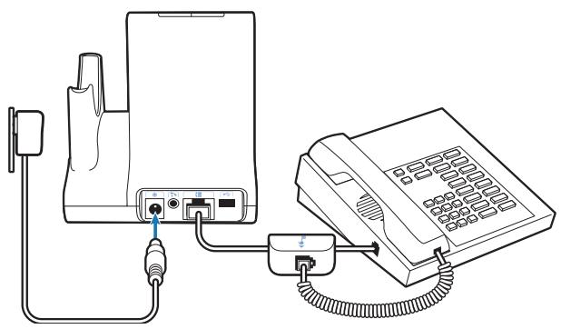PLANTRONICS SAVI OFFICE WO350 - Branchement du bloc d'alimentation - 1