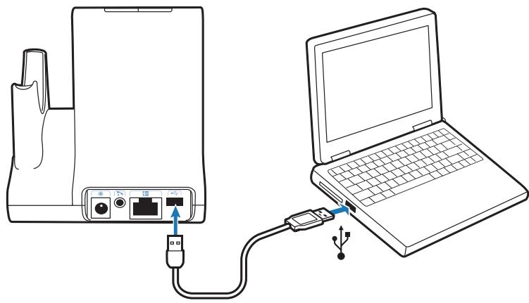PLANTRONICS SAVI OFFICE WO350 - Installation du cable USB - 1
