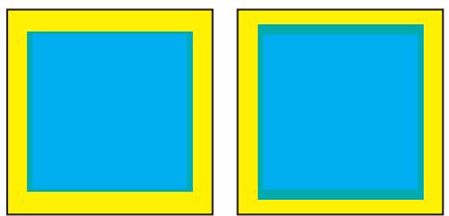 Two identical square frames, one blue and one yellow, with no text or symbols.