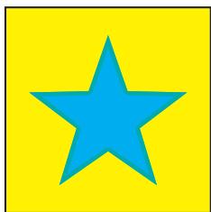 Blue five-pointed star centered on a yellow background (no text or symbols)