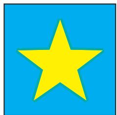 Yellow five-pointed star on a blue square background (no text or symbols)