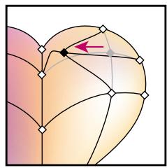 ADOBE ILLUSTRATOR 10 - Pour déplacer un point de filet : - 1