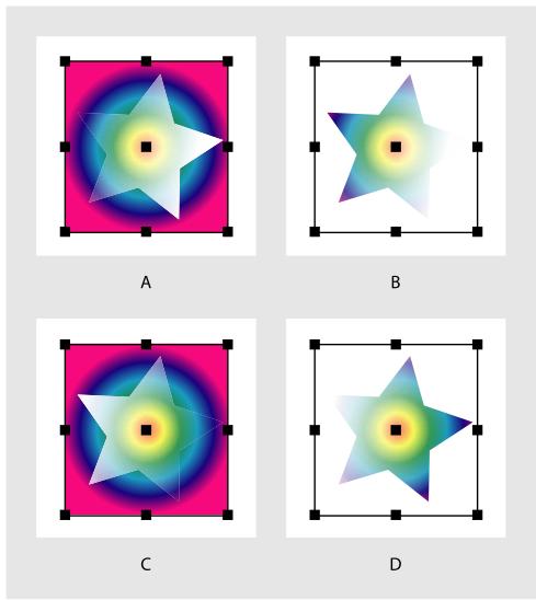 ADOBE ILLUSTRATOR 10 - Ecrêtage et inversion des valeurs d'un masque d'opacité - 1