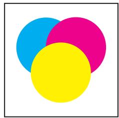 Three overlapping colored circles (blue, magenta, yellow) on white background, no text or symbols present.