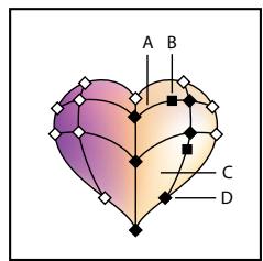 A B C D