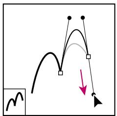 ADOBE ILLUSTRATOR 10 - Pour dessiner deux courbes reliées par un sommet : - 2