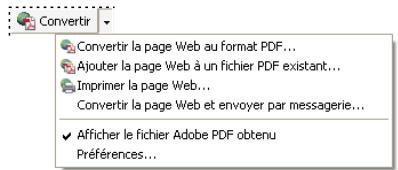 ADOBE ACROBAT STANDARD 9.0 - Conversion de pages Web au format PDF dans Internet Explorer (Windows) - 1
