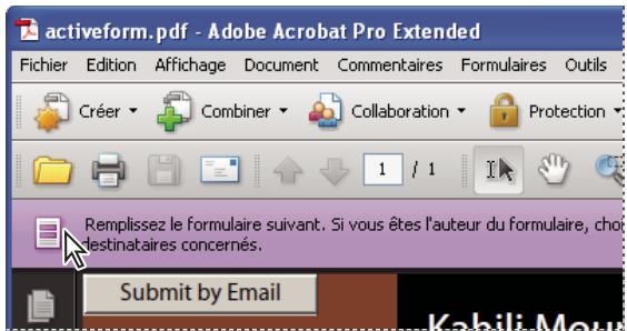ADOBE ACROBAT STANDARD 9.0 - Barre de message du document - 1