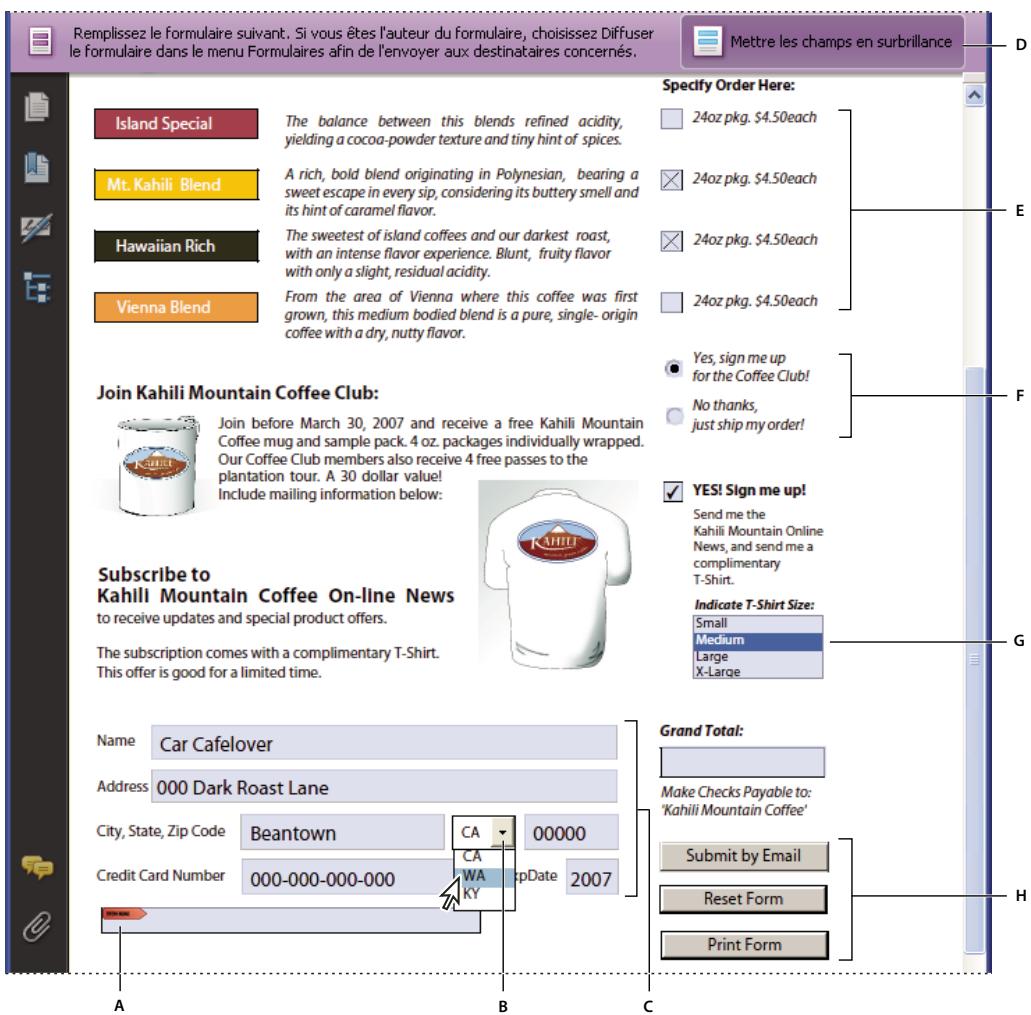 ADOBE ACROBAT STANDARD 9.0 - A propos des éléments de formulaire - 1