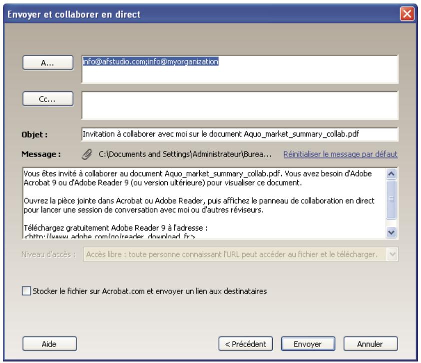 ADOBE ACROBAT STANDARD 9.0 - Activation de la collaboration en direct - 2
