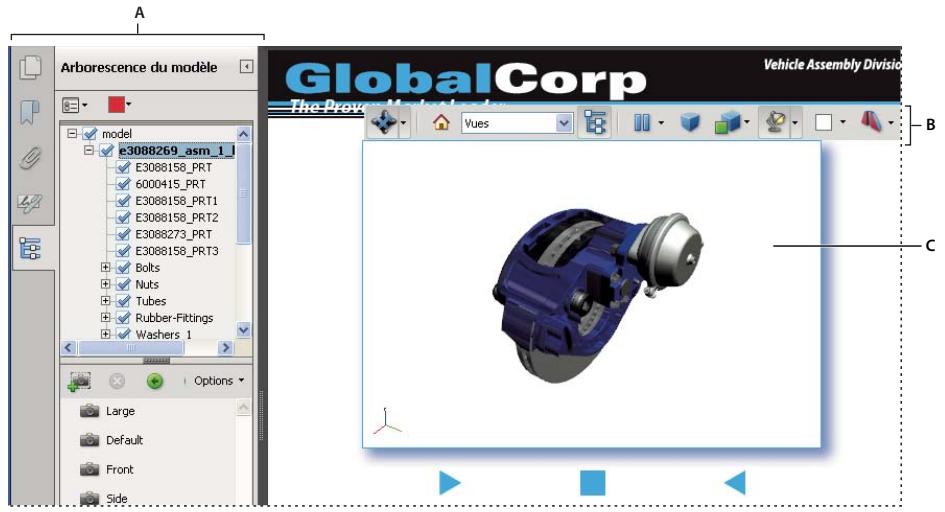 ADOBE ACROBAT X PRO - Affichage d'un modele 3D - 1