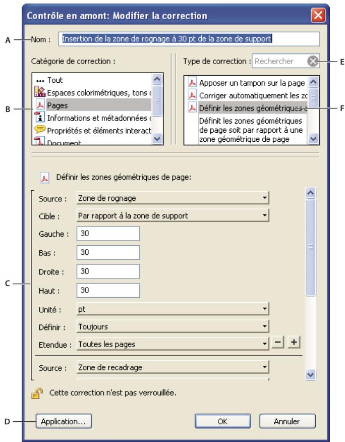 ADOBE ACROBAT X PRO - Présentation de la boîte de dialogue Modifier la correction - 1