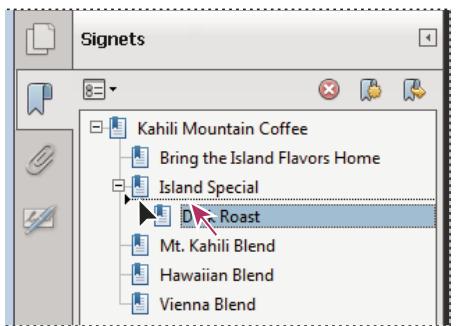 ADOBE ACROBAT X PRO - Déplacement d'un signet hors d'une position imbriquée - 1