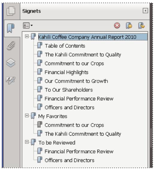 ADOBE ACROBAT X PRO - A propos des signets - 1