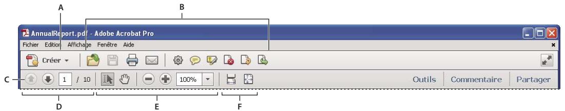 ADOBE ACROBAT X PRO - Barres d'outils - 1