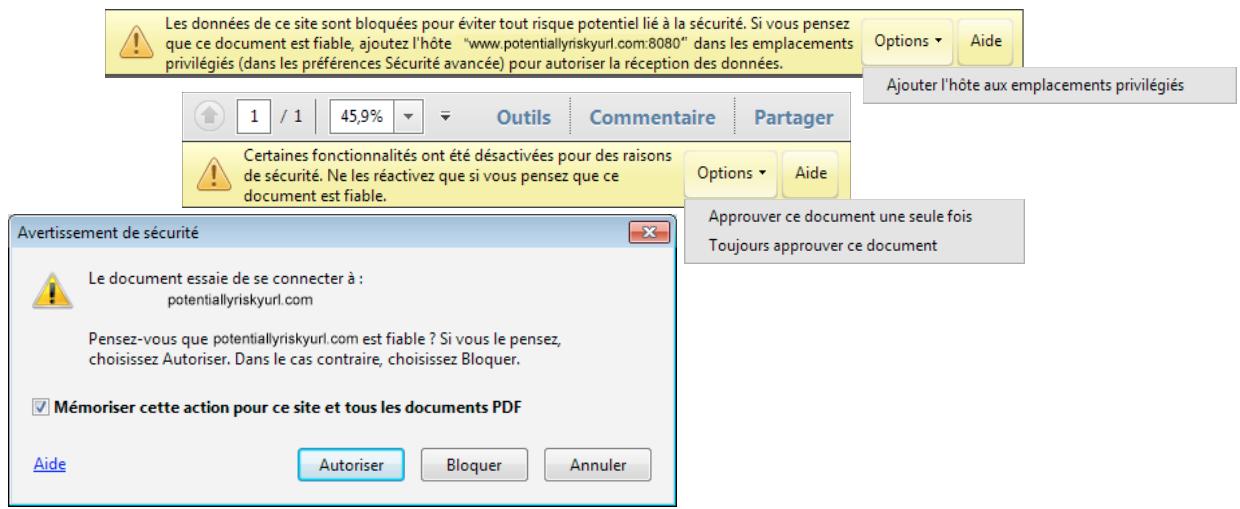 ADOBE ACROBAT X PRO - Avertissements de sécurité - 1