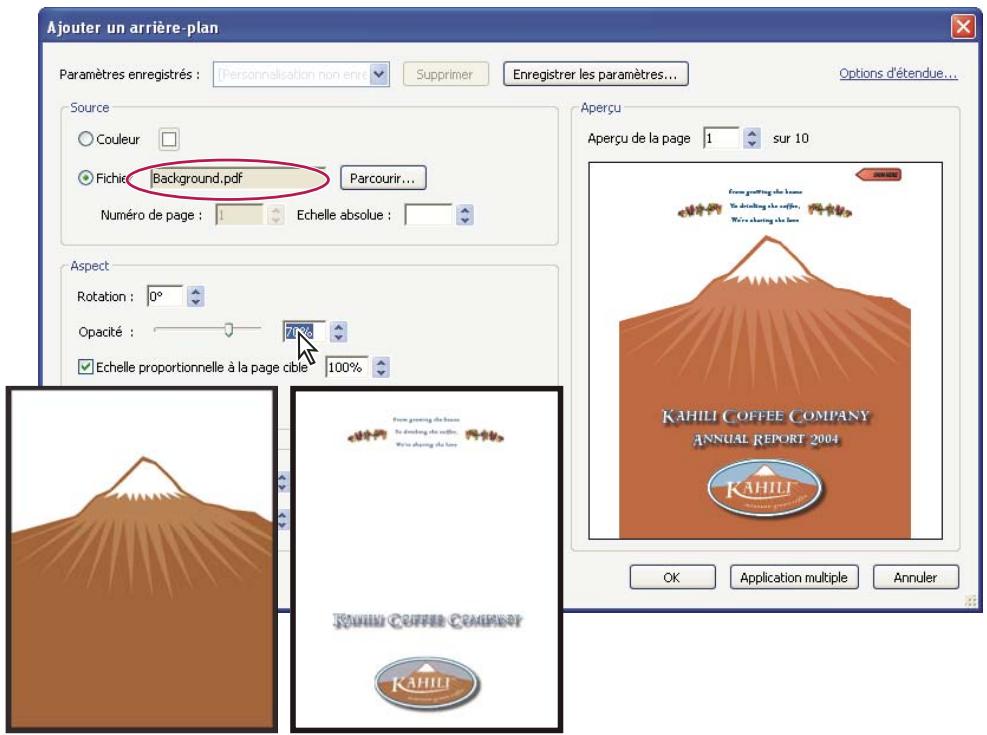 ADOBE ACROBAT X PRO - Ajout et modification d'un arrêté-plan - 1