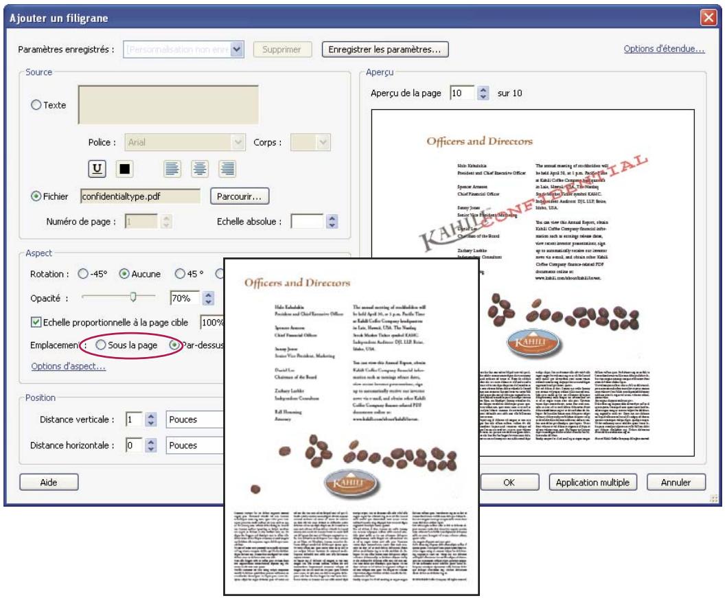 ADOBE ACROBAT X PRO - Ajout et modification d'un filigrane - 1
