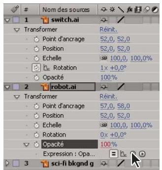ADOBE AFTER EFFECTS CS3 - Pour modifier une expression à l'aide de l'icone de sélection - 1
