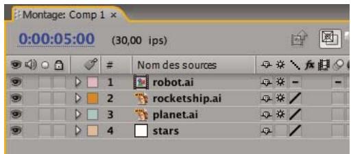 ADOBE AFTER EFFECTS CS3 - A propos des calques - 2