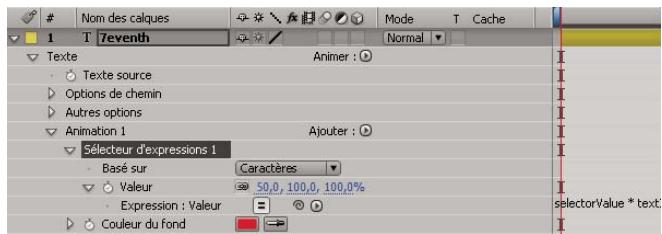 ADOBE AFTER EFFECTS CS3 - Propriétés du sélecteur d'expressions - 4