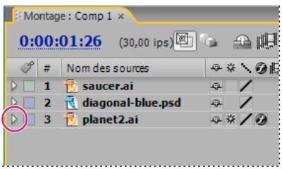 ADOBE AFTER EFFECTS CS3 - Utilisation des propriétés de calque dans le panneau Montage - 1