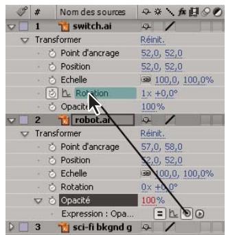 ADOBE AFTER EFFECTS CS3 - Pour modifier une expression à l'aide de l'icone de sélection - 2