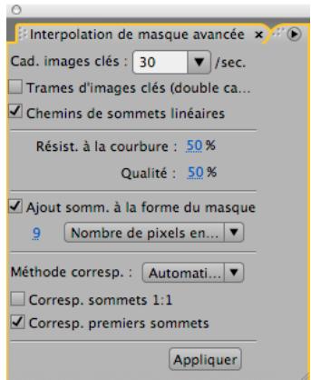 ADOBE AFTER EFFECTS CS3 - Utilisation de l'interpolation de masque avancée - 1