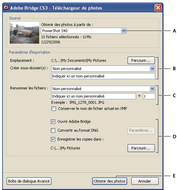 ADOBE AFTER EFFECTS CS3 - Importer des photos à partir d'un apparéil photo numérique ou d'un lecteur de carte - 1