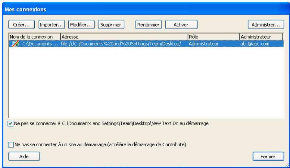 ADOBE CONTRIBUTE CS5 - Creation d'une connexion à un serveur de blogs - 1