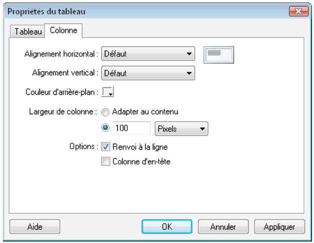 ADOBE CONTRIBUTE CS5 - Modification des propriétés d'une ligne ou d'une colonne - 1