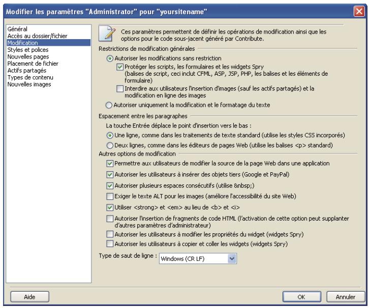 ADOBE CONTRIBUTE CS5 - Définition des paramètres de paragraphs et de modification des pages - 1