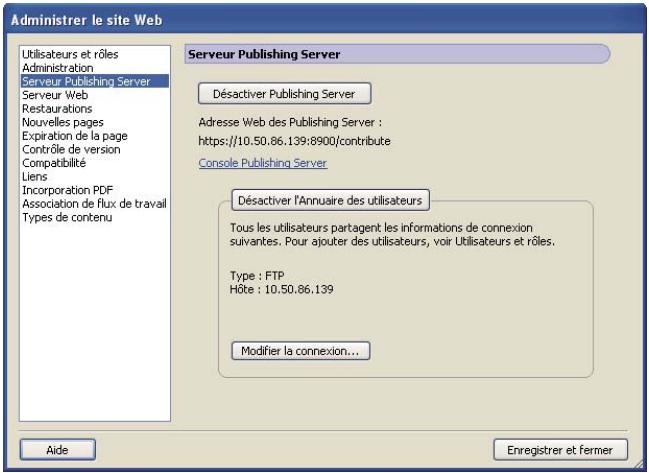 ADOBE CONTRIBUTE CS5 - Activation de CPS pour un site Web - 2