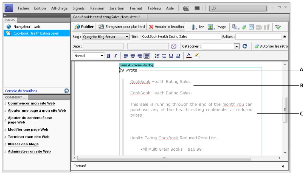ADOBE CONTRIBUTE CS5 - Saisie de contenu dans un blog à partir d'applications Microsoft Office (Windows uniquement) - 4