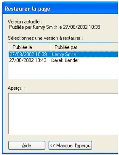 ADOBE CONTRIBUTE CS5 - Restauration de la version précédente d'une page - 1