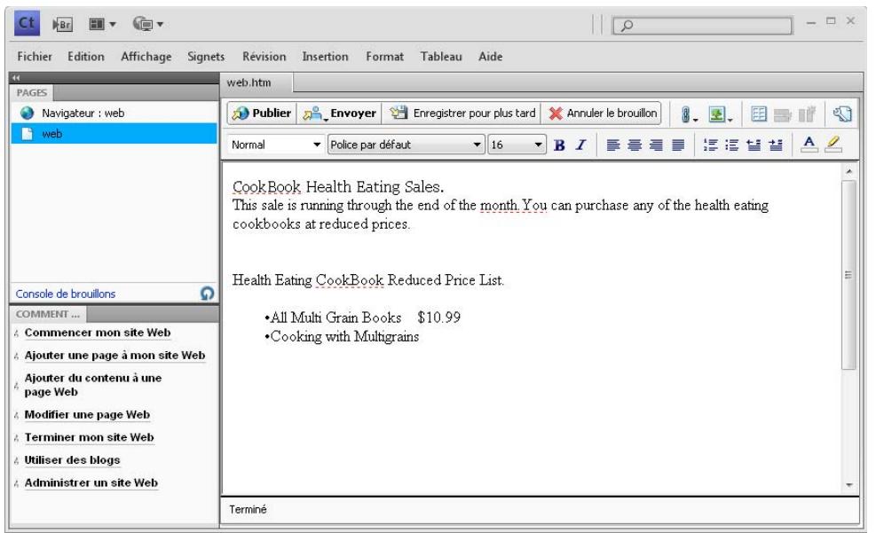 ADOBE CONTRIBUTE CS5 - Creation de sous-listes - 1