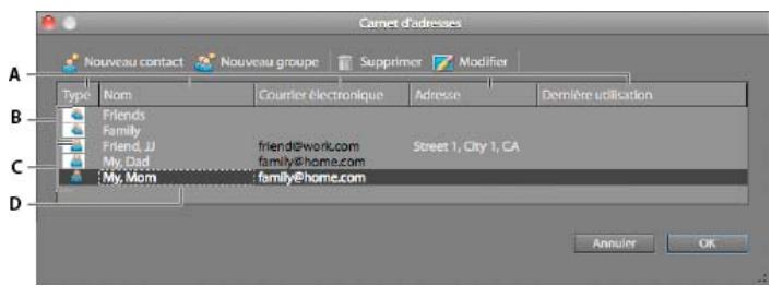 ADOBE ELEMENTS ORGANIZER 10 - Utilisation du carnet d'adresses - 1
