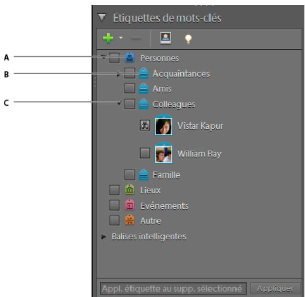 ADOBE ELEMENTS ORGANIZER 10 - Utilisation du panneau Etiquettes de mots-clés - 1
