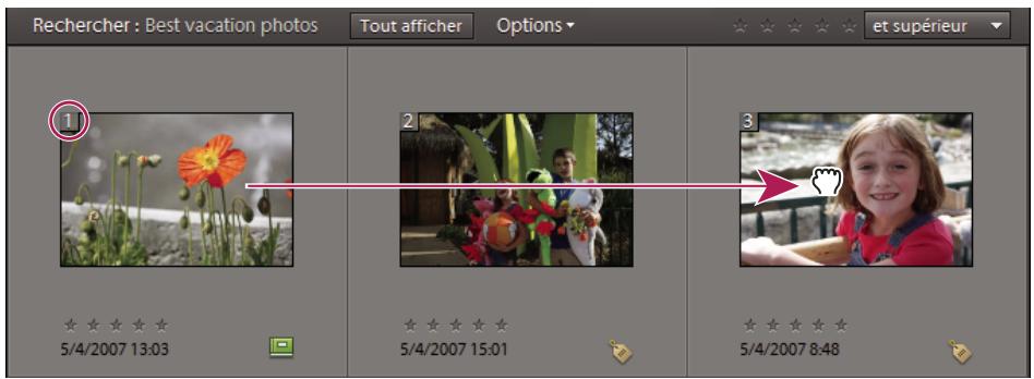 ADOBE ELEMENTS ORGANIZER 10 - Modification de l'ordre des éléments dans un album - 1