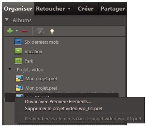 ADOBE ELEMENTS ORGANIZER 10 - Affichage de projets vidéo - 1