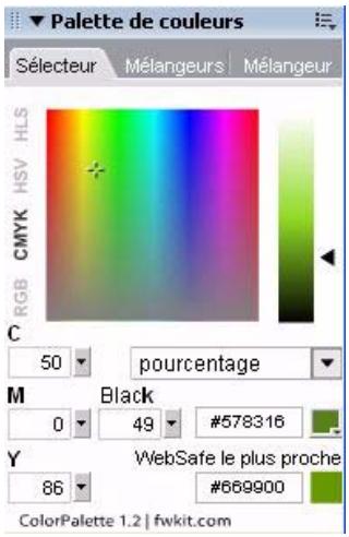 ADOBE FIREWORKS CS3 - Gestion des couleurs à l'aide du panneau Palette de couleurs - 1