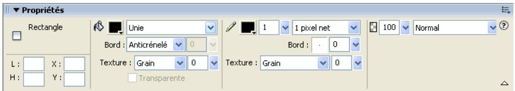 ADOBE FIREWORKS CS3 - Pour réduire l'inspecteur des propriétés lorsqu'il est ancre, exécutez l'une des actions suivantes : - 1