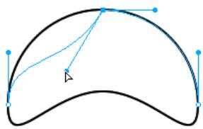 ADOBE FIREWORKS CS3 - Pour modifier la courbe de Bézier d'un segment de trajet : - 4