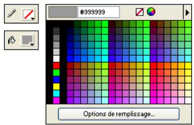 ADOBE FIREWORKS CS3 - Pour activer le selecteur Couleur de trait ou Couleur de replissage : - 1
