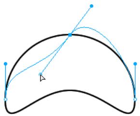 ADOBE FIREWORKS CS3 - Pour modifier la courbe de Bézier d'un segment de trajet : - 3