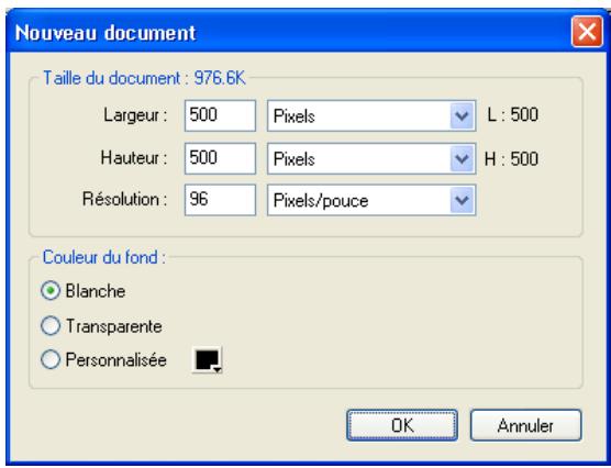 ADOBE FIREWORKS CS3 - Pour creer un nouveau document : - 1